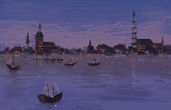 Boats! At night!