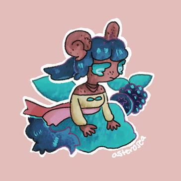 Cyan with berries