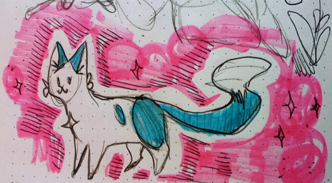 kitty highligher doodle