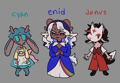 Cyan, Enid, Janus: Alt Designs