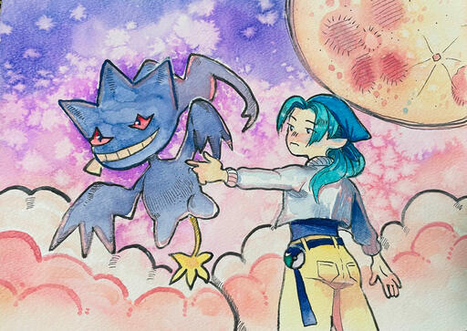 Banette & Trainer watercolor