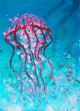 Bubbles the Jellyfish acrylic